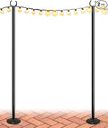 10FT String Light Poles for The Outdoor, Heavy Duty Metal Lighting Stand Pole by Eazielife