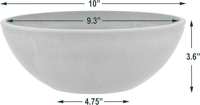 PSW Pot Collection M25DC 10-inch Plastic/Stone/Wood Composite Low Bowl Planter - Image 4