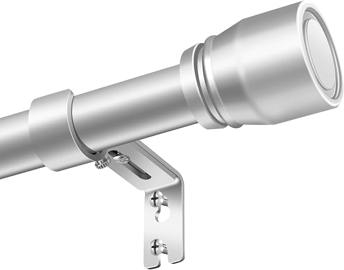 1” Diameter Silver Curtain Rod Itself is 30-90 Inch 2 Pack, Fit 30 to 84 Inch by Unknown