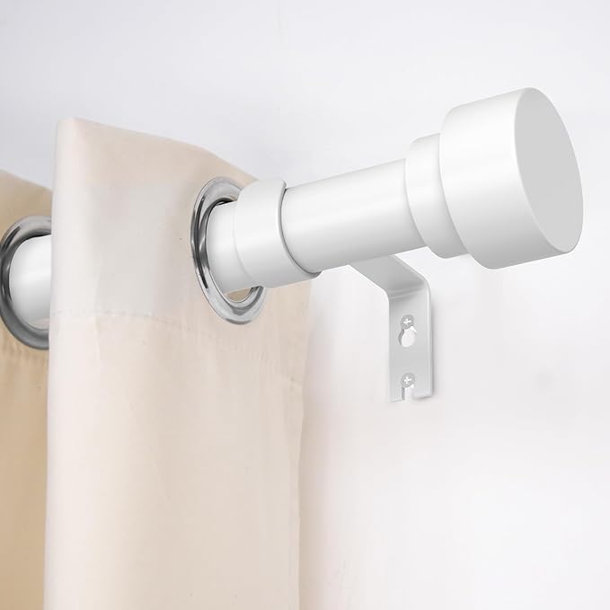 Curtain Rods for Windows 28 to 48, 1 Inch Adjustable White Heavy Duty Curtain - Image 2