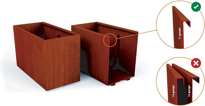 Plantercraft Corten Steel Planters | 24" High Large Round Planters - Image 4