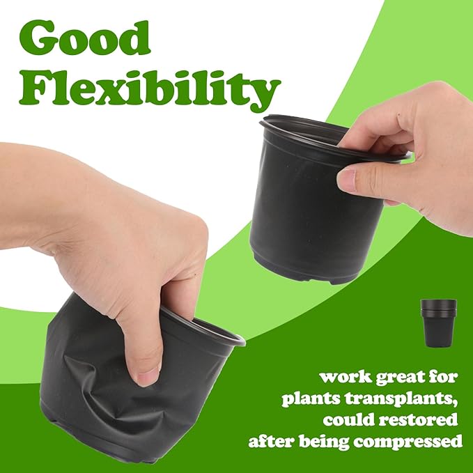 100 Packs Nursery Pots, 3 Inches Plastic Nursery Pots - Image 4