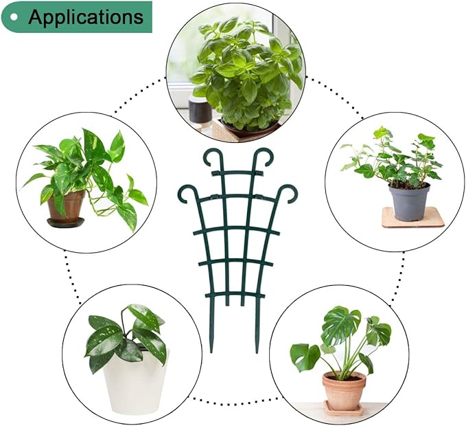 12 Pack Trellis for Potted Plants, Garden Trellis for Climbing Plants Plastic - Image 7