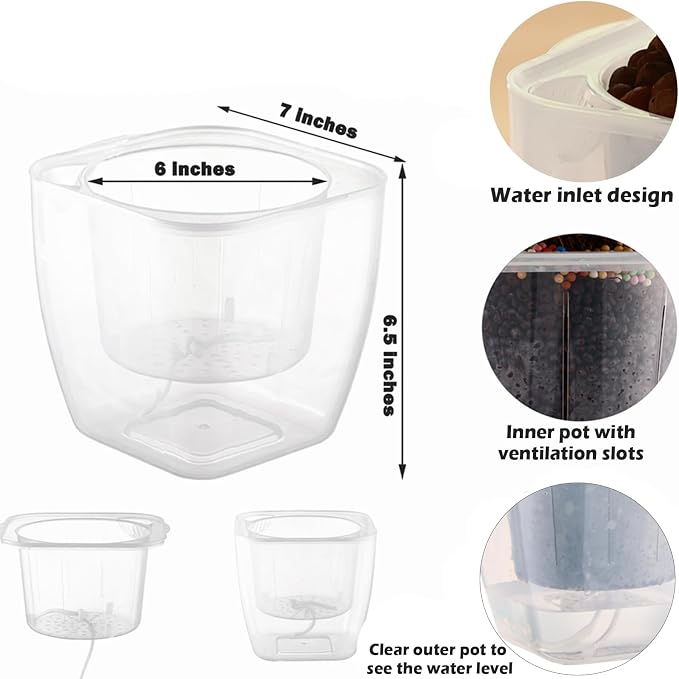 12-Pack Clear Self Watering Planters - Image 4