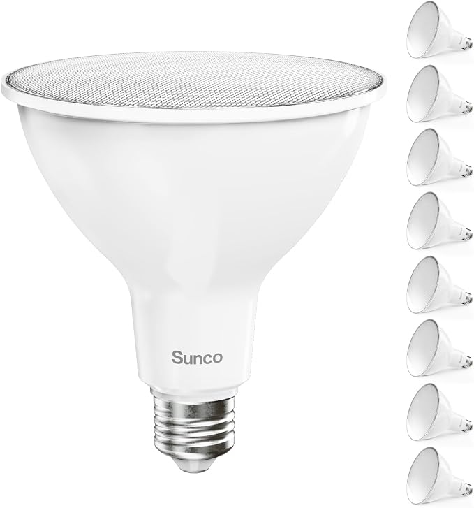 Sunco Lighting 8 Pack PAR38 LED Flood Light Outdoor Bulb, Waterproof Bright by SuncoLighting