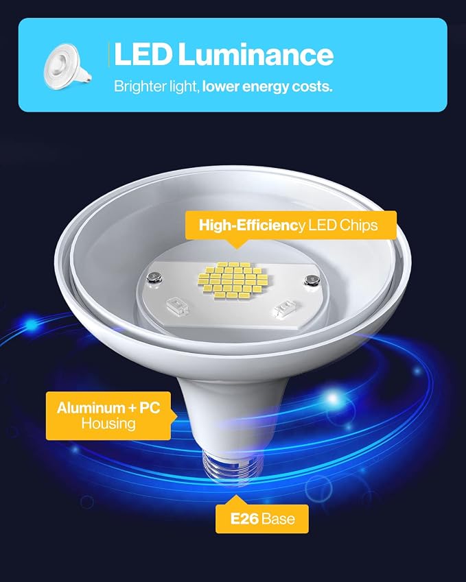 Sunco 24 Pack Outdoor LED Flood Home Patio Driveway Light, Waterproof PAR38 LED - Image 3
