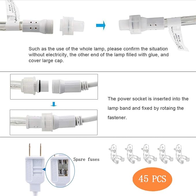 150ft LED Rope Lights Outdoor, 1080 LED Connectable and Flexible Tube Lights - Image 5