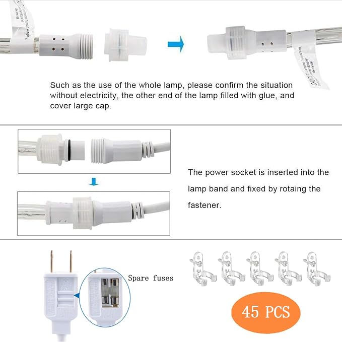 150ft LED Rope Lights Outdoor, 1080 LED Connectable and Flexible Tube Lights - Image 5
