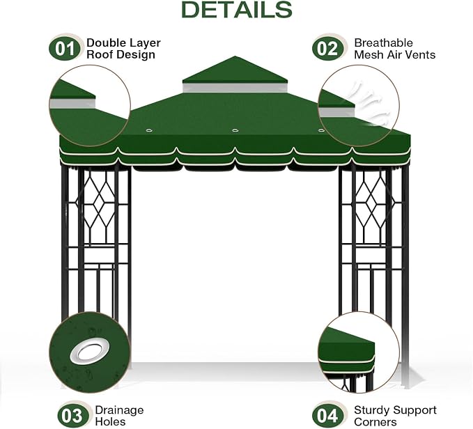 10x10 Canopy Replacement Top Double Tiered Gazebo Cover - Image 3