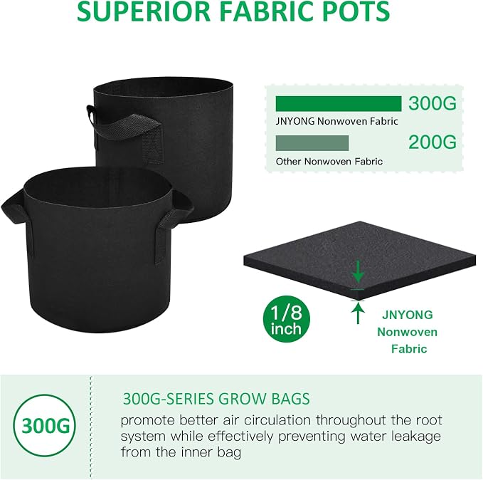 12-Pack 10 Gallon Thickened Non-Woven Grow Bags, Aeration Fabric Pots - Image 4