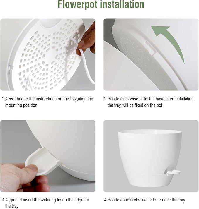 10 inch Self Watering Pots, 2 Pack Plastic Planters - Image 4