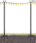 10FT String Light Poles for Outdoor, Heavy Duty Metal Lighting Stand Pole for by Eazielife
