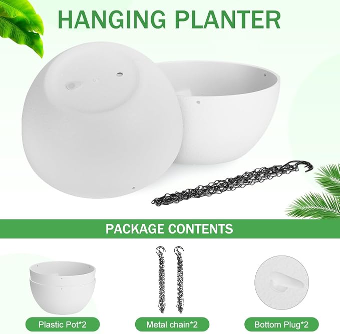10 inch Hanging Planters for Indoor Plants, 2 Pack Planters for Outdoor Plants - Image 4