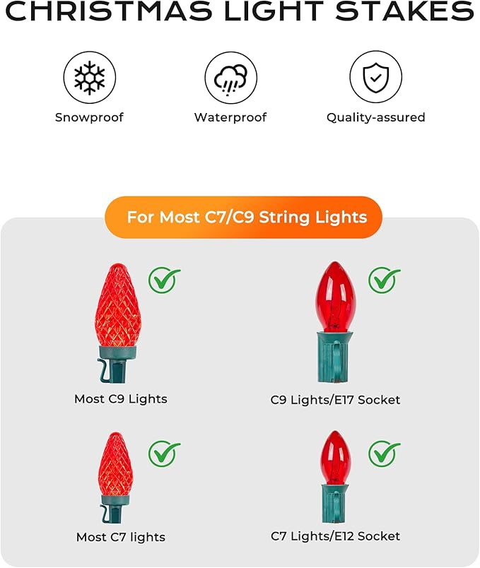 100-Pack Christmas Light Yard Stakes, 5.5 Inch Lighting Stakes - Image 3
