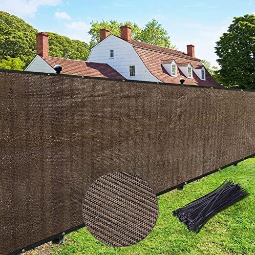 UPGRADE Privacy Fence Screen 4'x77' Brown Outdoor 90% Visibility Blockage 170 by UPGRADE