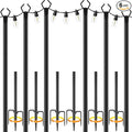 10Ft String Light Poles 6 Pack, Light Poles by AILBTON