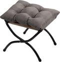 HollyHOME 15" Folding Footrest Stool, Upholstered Small Foldable Ottoman by HollyHOME