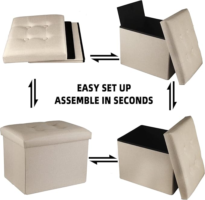 ALASDO Storage Ottoman Footrest Stool Small Ottoman - Image 4