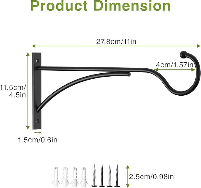 11 Inch Heavy Duty Plant Hangers Outdoor, Metal Plant Brackets - Image 4