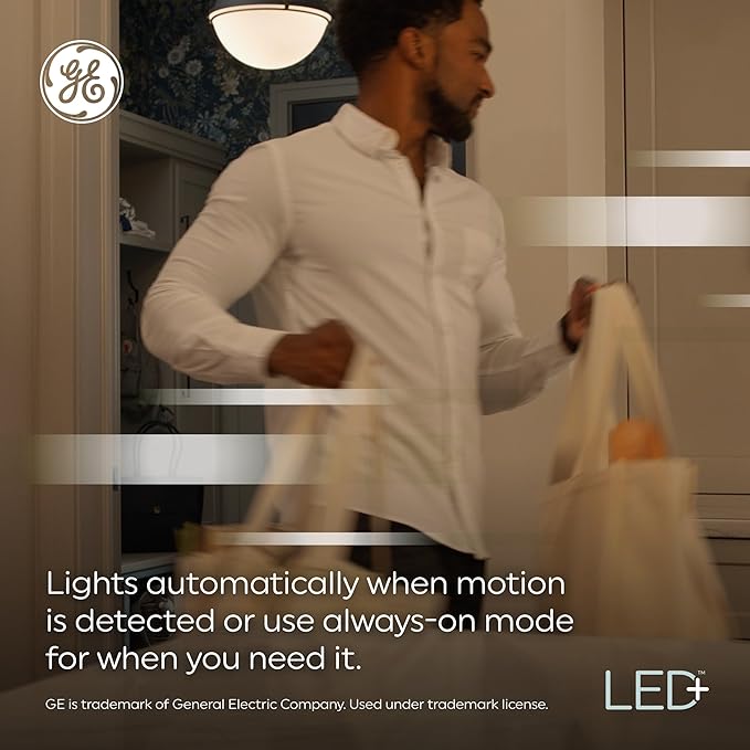 GE LED+ Motion Sensor LED Light Bulbs, Outdoor Security Lights, A21 2 Count - Image 4