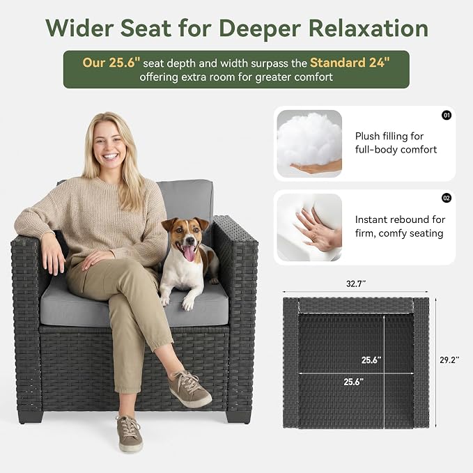 Aoxun 4 Piece Patio Furniture Set - Image 3