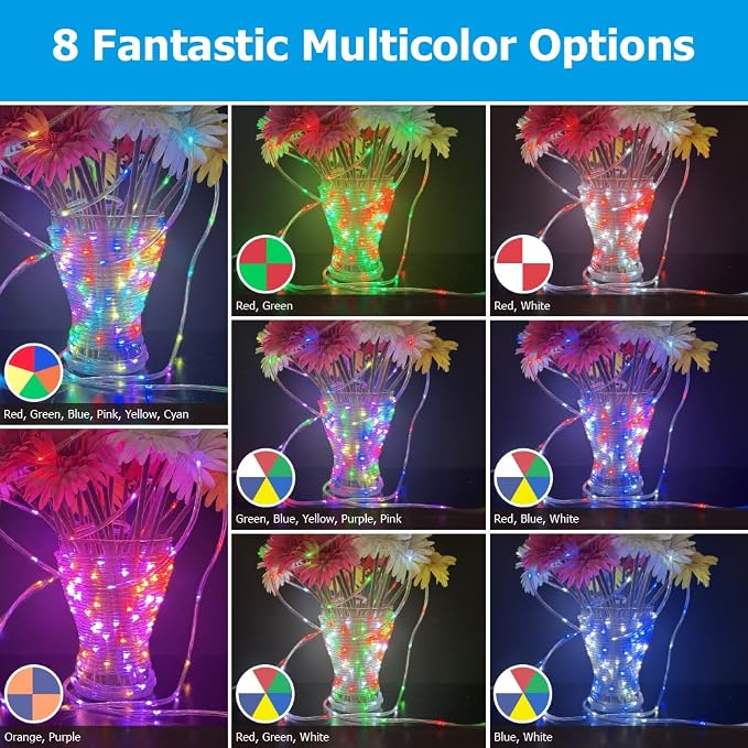 100ft Outdoor Rope Light, IP68 Waterproof 25 Color Changing String Lights - Image 3