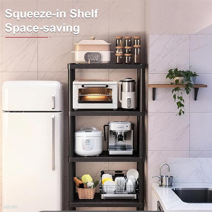 Plastic Storage Shelves, 70.2" H x 11.8" D x 23.62" W Plastic Shelves - Image 5