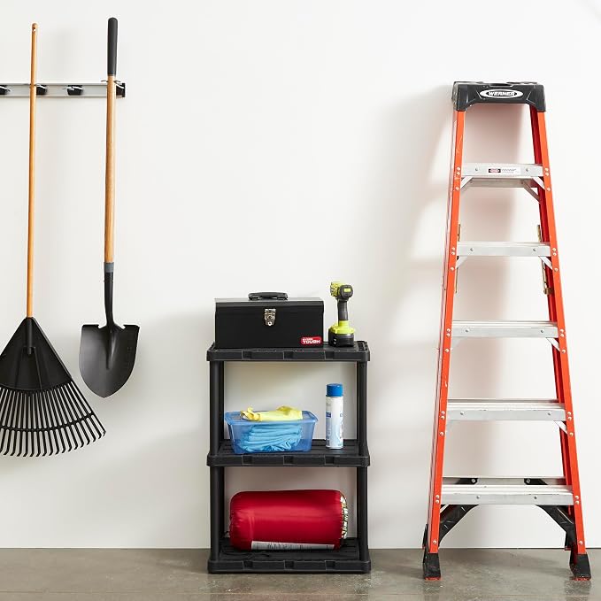Gracious Living 4 Pack Light Duty Storage Shelves, Knect-A-Shelf 3-Shelf - Image 2
