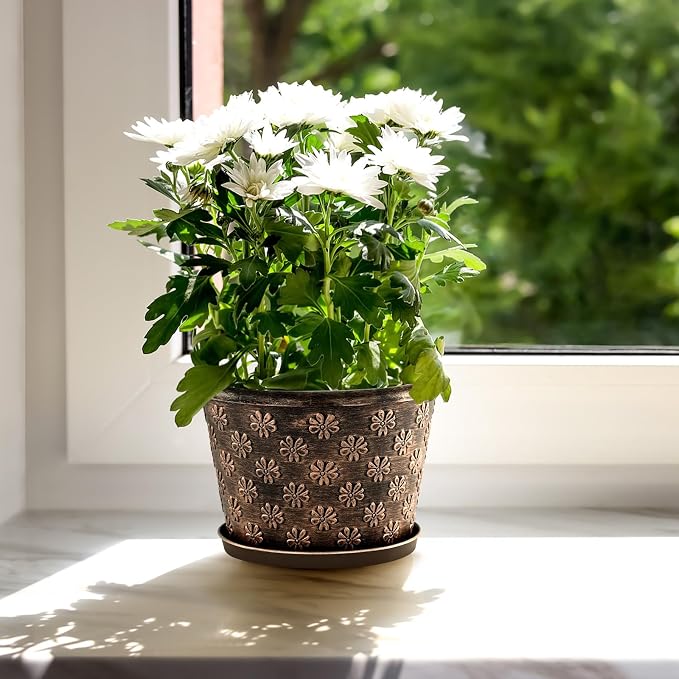 10 Inch Planter Pots for Plants, 4 Pack Plastic Large Flower Pots Indoor Outdoor - Image 7