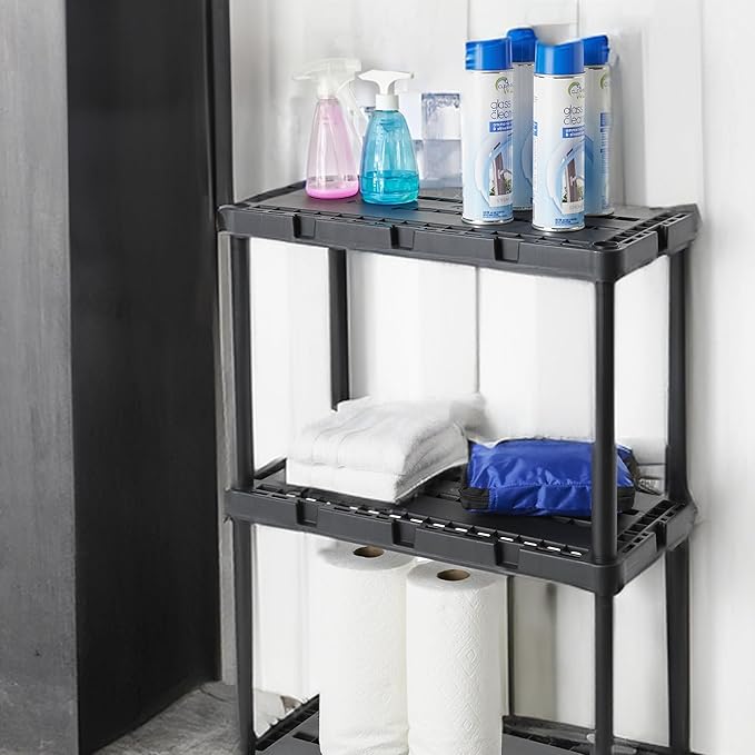 Gracious Living 3 Pack Light Duty Storage Shelves, Knect-A-Shelf 3-Shelf - Image 5