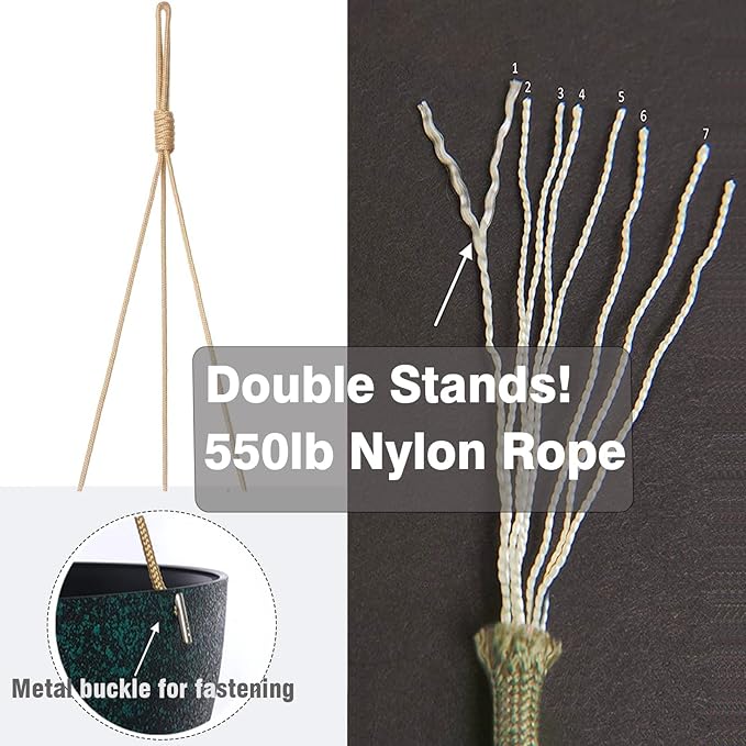12 Inch 2 Pack Large Hanging Planters - Image 6