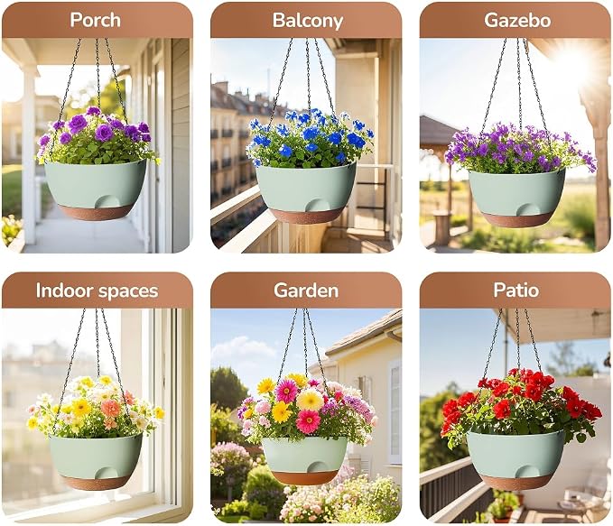12 Inch Hanging Baskets for Plants Outdoor, Hanging Planters for Indoor Outdoor - Image 6