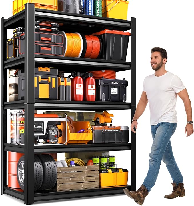 Garage Shelving-2050 lbs 5 Tier Storage Shelves, Adjustable Heavy Duty Metal by Unknown