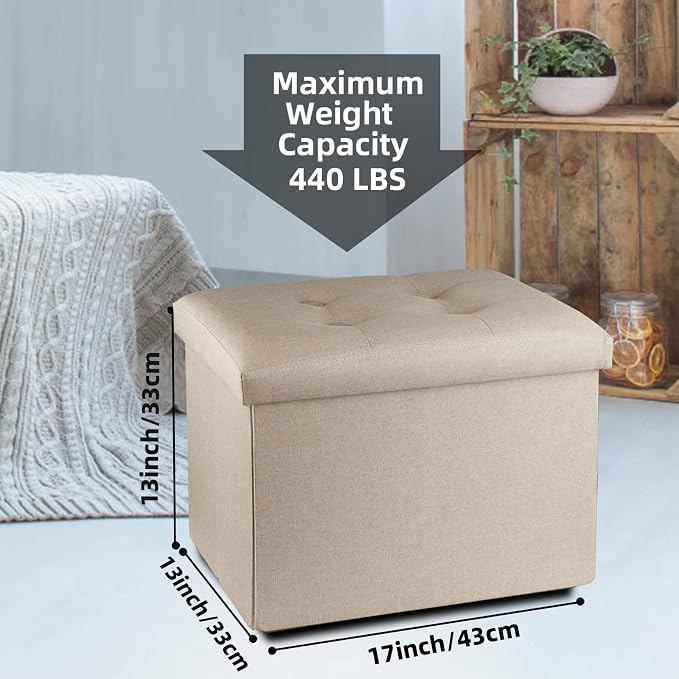 ALASDO Storage Ottoman Footrest Stool Small Ottoman - Image 3