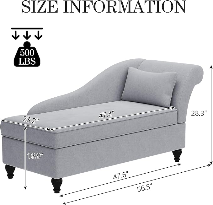 Yongqiang Storage Chaise Lounge Indoor Upholstered Sofa Recliner Lounge Chair - Image 2