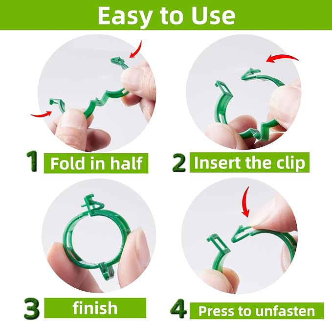100 Pcs Plant Support Clips, Plastic Clips - Image 3