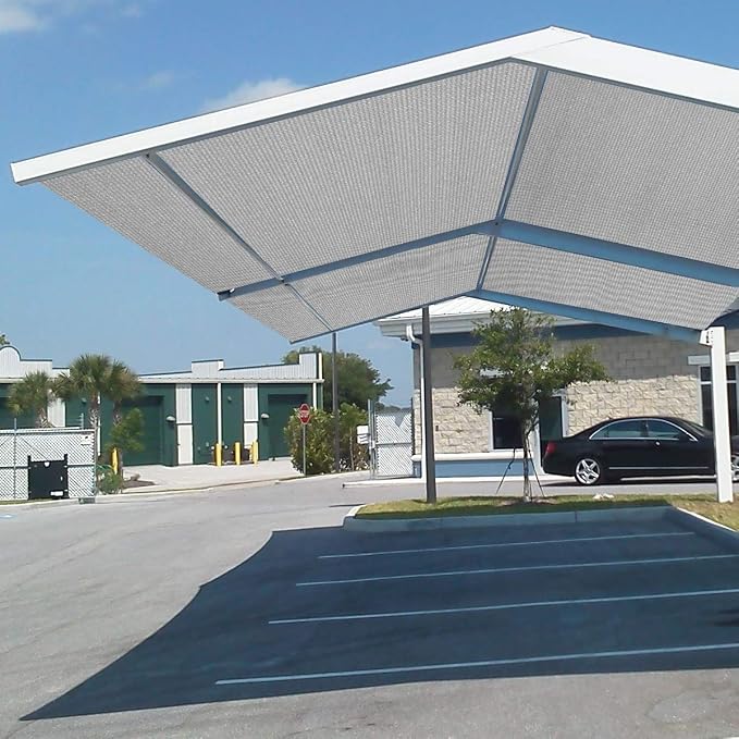 Eden's Decor Straight Flat-Edged Sun Shade Sail Rectangular 8' x 20' Grey - Image 7
