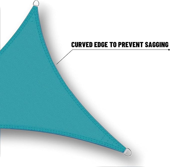 SUNNY GUARD Waterproof Sun Shade Sail 6'x10'x11.7' Turquoise Blue Right - Image 5