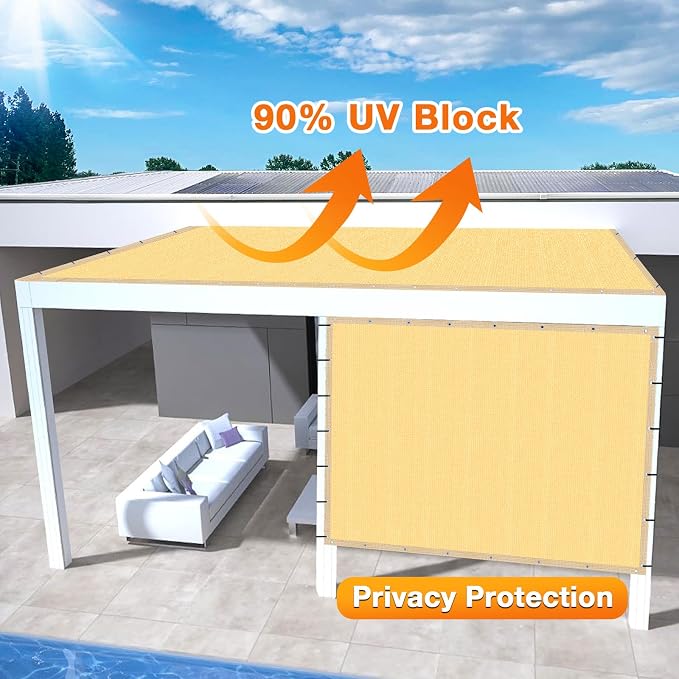 Artpuch Outdoor Pergola Shade Cover 15x16 FT Sun Shade Cloth - Image 3