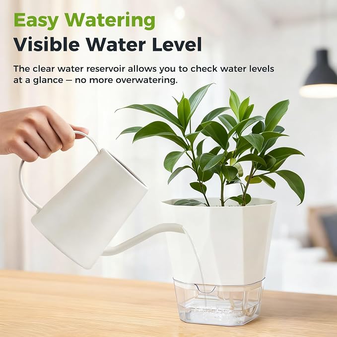 10 Pack Self Watering Pots for Indoor Plants, 6.7 Inches Self Watering Planters - Image 9