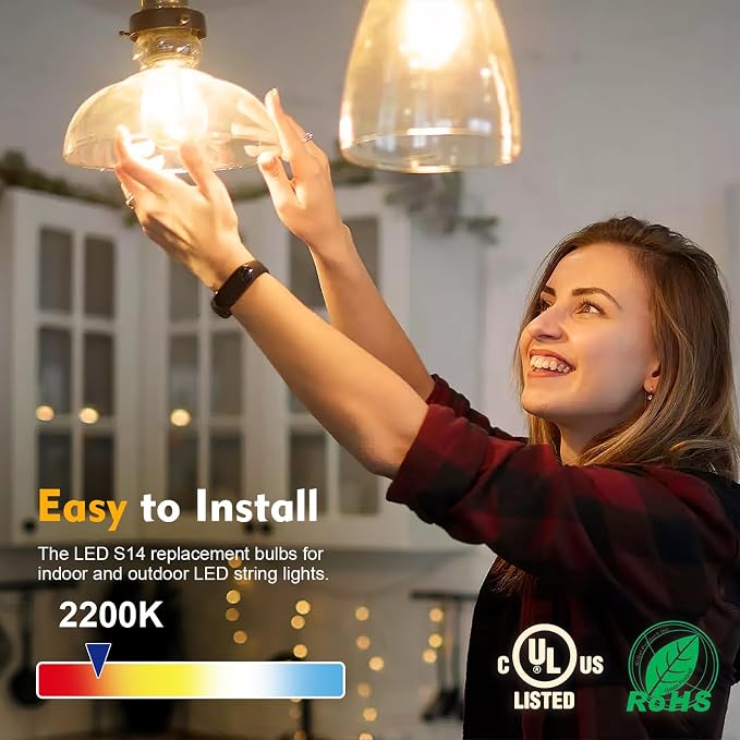 48 Pack LED S14 Replacement Light Bulbs, Shatterproof Outdoor 1 Watt to Replace - Image 2