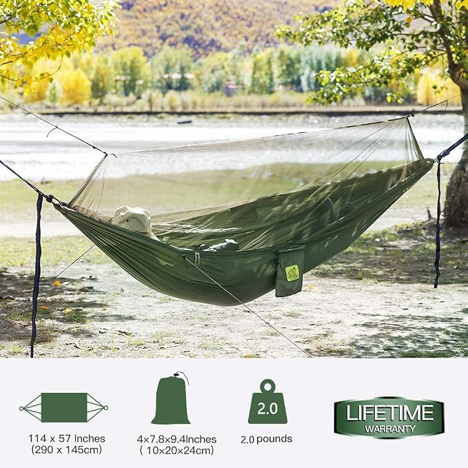 Miztli Camping Hammock with Net and Rain Fly, Portable Lightweight Outdoor - Image 5