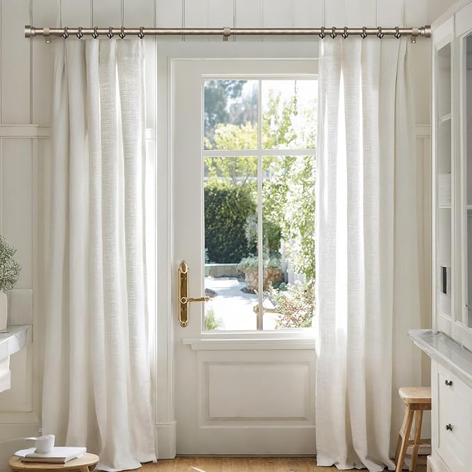 Retro Silver Curtain Rods for Windows 72 to 144 Inches Adjustable Length Heavy - Image 2