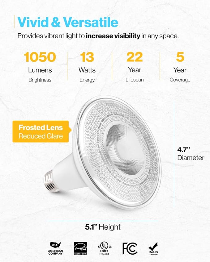 Sunco 30 Pack Outdoor LED Flood Home Patio Driveway Light, Waterproof PAR38 LED - Image 4