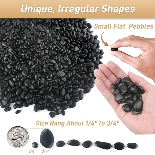 12lb Black Rocks for Planters- 1/4" - Image 2