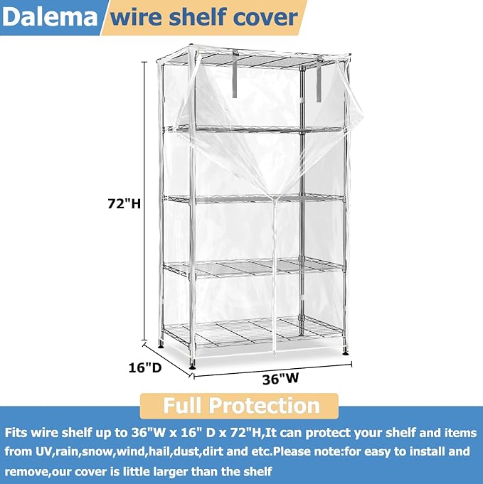 Waterproof Shelf Cover, Durable Dustproof Storage Wire Rack Covers, Outdoor - Image 3