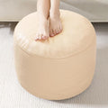 HIGOGOGO Round Stuffed Pouf Ottoman, Pu Leather Poufs by HIGOGOGO