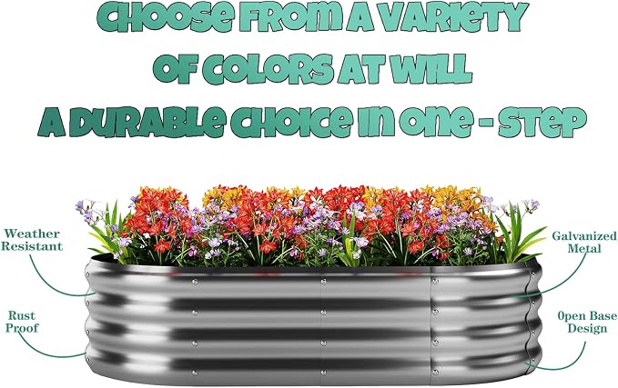 Galvanized Metal Planter Round Raised Garden Bed Kit - Image 5