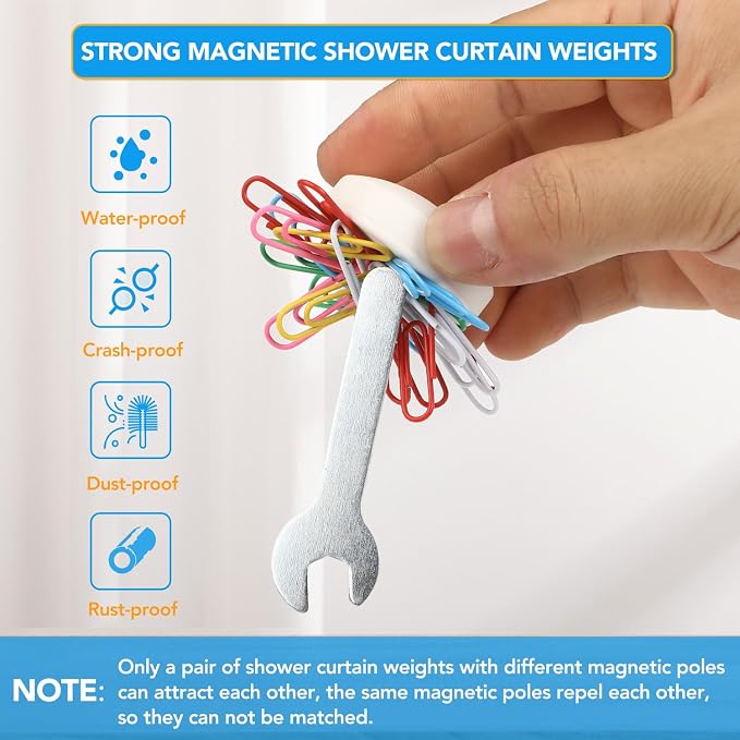 12 Pcs Shower Curtain Weights, Silicone Wrapped Heavy Duty Shower Curtain - Image 3