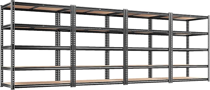 REIBII 2400LBS Storage Shelves 5 Tier Garage Shelving Heavy Duty, Adjustable by REIBII